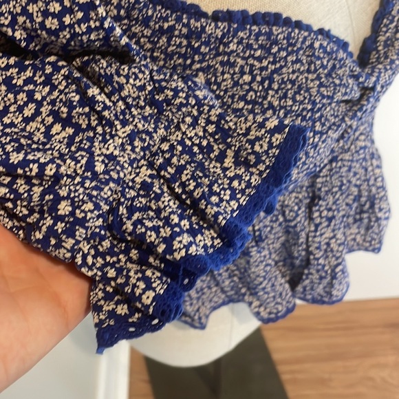 Free People Britnee Babydoll Smocked Floral Top XS - Picture 6 of 10